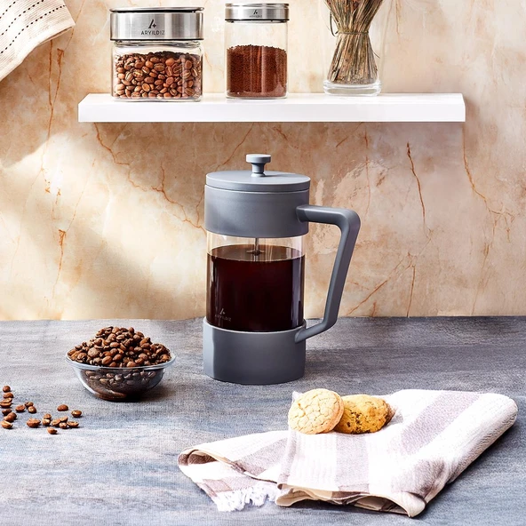 Aryıldız Doppio Grey French Press 1000 ml 259603 - 2