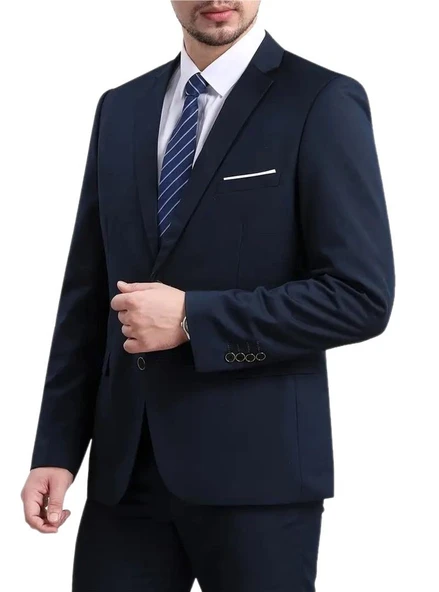 Erkek Lacivert 4 Drop Takım Elbise BGL-ST04305 - Resim 6