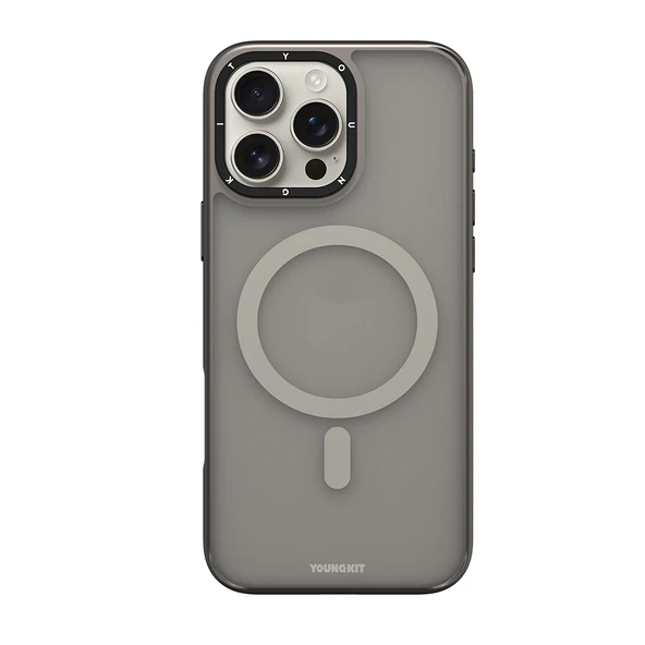 Apple iPhone 16 Pro Max Kılıf M-safe Şarj Özellikli Cam Arka Yüzey TPU Youngkit Gemstone Serisi Kapak - Resim 10