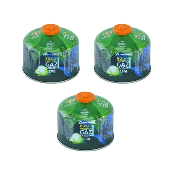 Orcamp 230 Gram Gaz Kartuşu 3 Adet KTS-230 ORC-082-A1