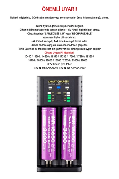 Greentech Akıllı Pil Şarj Cihazı Lityum İyon + Ni Mh + Ni Cd Piller / GT-BC06 - 2