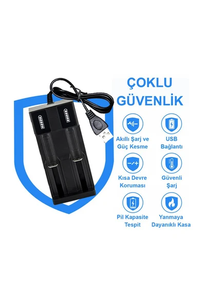 Greentech Pil Şarj Aleti (İki Yuvalı) - Lityum Pil Şarj Cihazı / GT-BC02 - 5