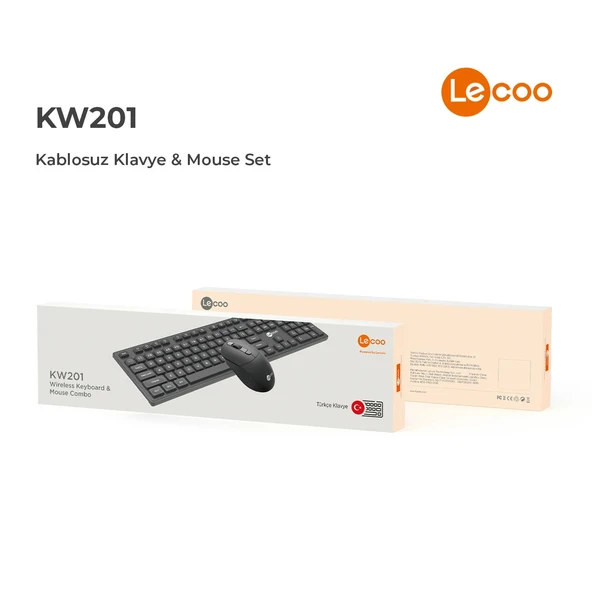 Lecoo KW201 Siyah Kablosuz Klavye Mouse Seti - 2