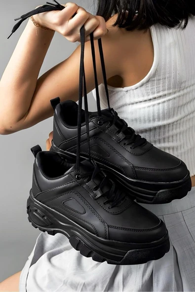 Albishoes Kadın Günlük Sneaker Yüksek Taban 6 CM Hafif Rahat Spor Ayakkabı Kadın Kalın Taban Sneaker - 1