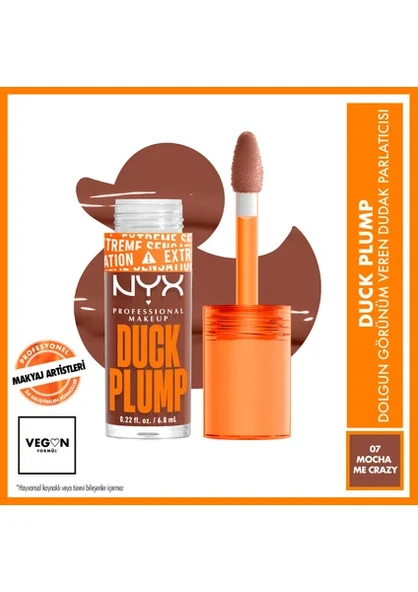 NYX Professional Makeup Duck Plump Dolgun Görünüm Veren Dudak Parlatıcısı - 07 Mocha Me Crazy