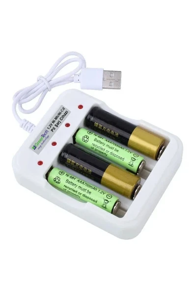 Greentech Pil Şarj Cihazı (Dört Yuvalı) - 1.2V Ni-Mh / Ni-Cd AA / AAA / GT-BC04 - 4