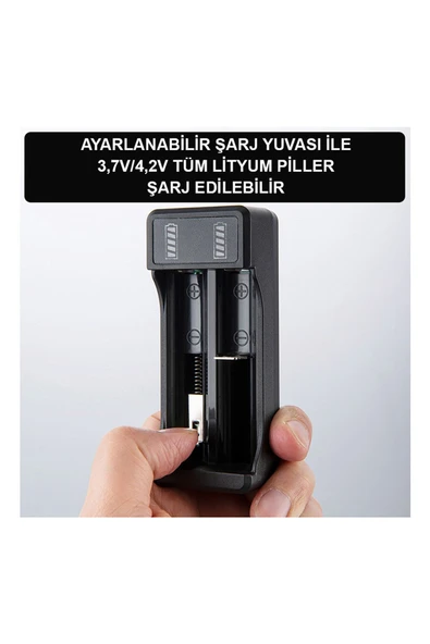Greentech Pil Şarj Aleti (İki Yuvalı) - Lityum Pil Şarj Cihazı / GT-BC02 - 3
