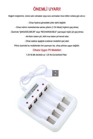 Greentech Pil Şarj Cihazı (Dört Yuvalı) - 1.2V Ni-Mh / Ni-Cd AA / AAA / GT-BC04 - 2