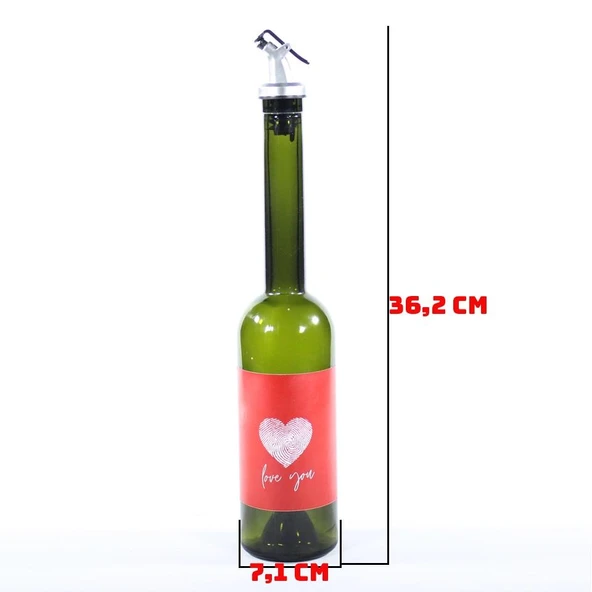 Sevgililer Günü Konseptli Sosluk Siyah 500 ml (Akıtıcılı) Love You - 3