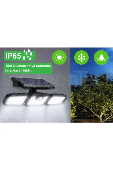 Greentech Güneş Enerjili Hareket Sensörlü 3 Taraflı Led Aydınlatma / GT-SL07 - 5