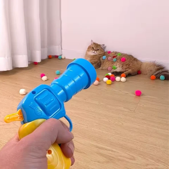 TİNEKE İnteraktif Kedi Oyun Tabancası 3 Adet Peluş Top ile Eğlenceli Oyun - 4