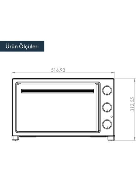 Kumtel 1420W 35 Litre Elektrikli Mini Fırın Siyah KF-5320-A0B - 2