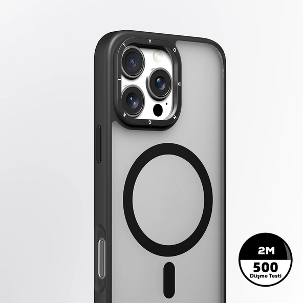 Apple iPhone 16 Pro Kılıf M-safe Şarj Özellikli Cam Arka Yüzey TPU Youngkit Gemstone Serisi Kapak - 10