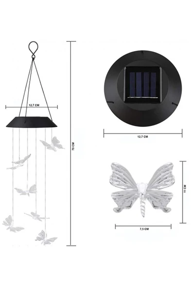 Greentech Güneş Enerjili Renk Geçişli Kristal Kelebek Aydınlatma / GT-SL08 - 7