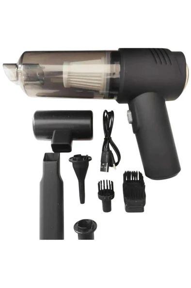 OTO ARAÇ İÇİ SÜPÜRGE 60W ŞARJLI KABLOSUZ LÜX ÜFLEME, ÇEKME VE HIZLI ŞARJ ÖZELLİKLİ