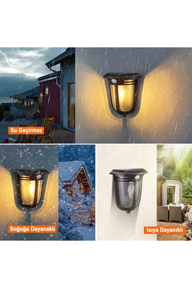 Greentech Güneş Enerjili Hareket Sensörlü, Cob Led Duvar Aplik / GT-SL18 - 3