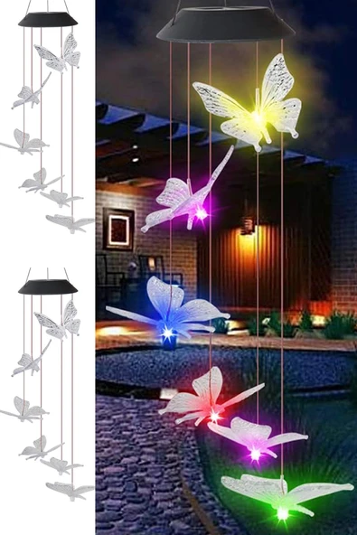 Greentech Güneş Enerjili Renk Geçişli Kristal Kelebek Aydınlatma / GT-SL08 - 4