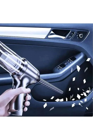 OTO ARAÇ İÇİ SÜPÜRGE 60W ŞARJLI KABLOSUZ LÜX ÜFLEME, ÇEKME VE HIZLI ŞARJ ÖZELLİKLİ - 3