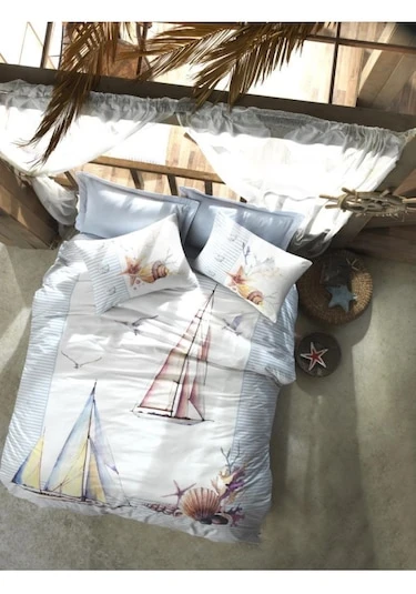 CB MARİTİME ÇİFT KİŞİLİK NEVRESİM TAKIMI YACHT MAVİ - Resim 2