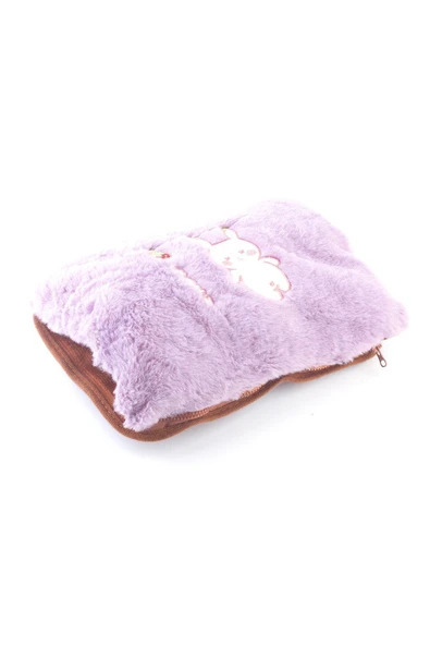 Elektrikli sıcak su torbası el geçmeli evde kullanılabilir yumuşak kılıflı desenli sıcak su torbası - 5