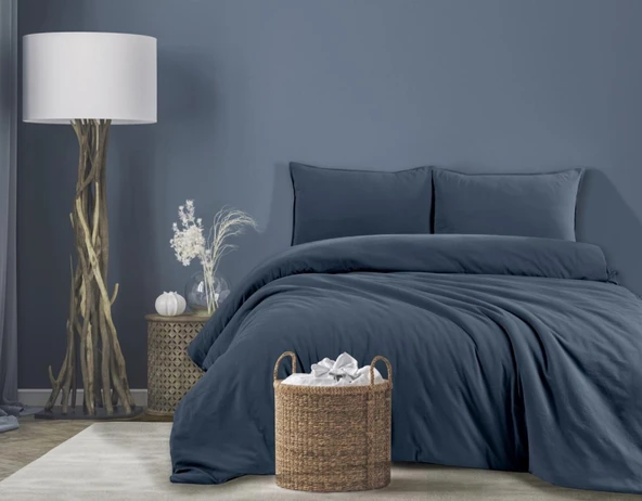 MAJOLİ STONE WASHED ÇİFT KİŞİLİK NEVRESİM TAKIMI STORM - Resim 2