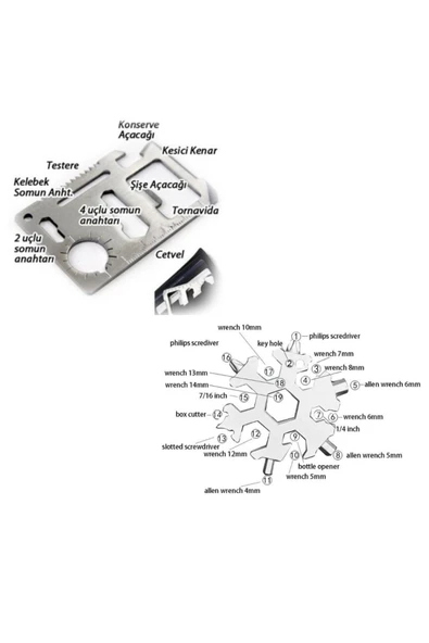 Çok Amaçlı Anahtarlık ve Kamp Kiti Outdoor Kamp Ekipmanı Atölye Malzemesi İkisi Bir Arada - 2