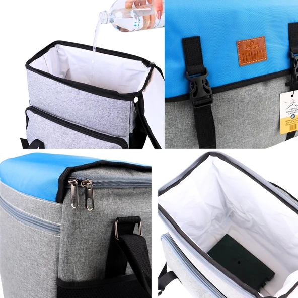 Perlotus Yalıtımlı Termos Piknik Kamp Çantası Büyük Boy 16 Lt Su Geçirmez Model2 - 4