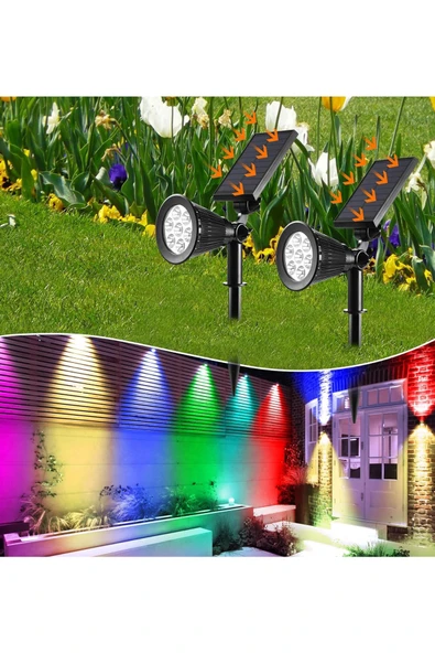 Greentech Güneş Enerjili Renk Değiştiren 7 Ledli Bahçe Aydınlatma / GT-SL04 - 8