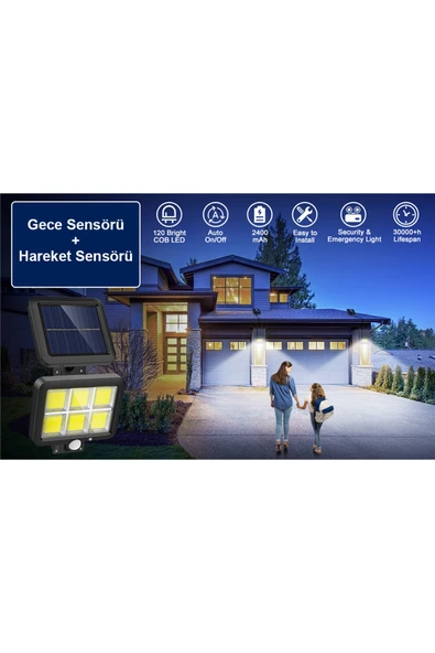 Greentech Güneş Enerjili 120 Cob Led Aydınlatma / GT-SL09 - 10