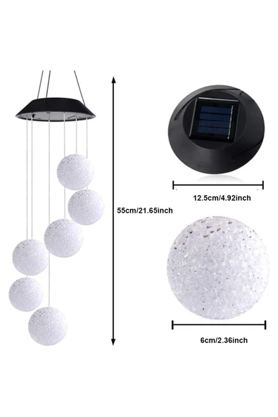 Greentech Güneş Enerjili Renk Geçişli Kristal Top Aydınlatma / GT-SL10 - 6