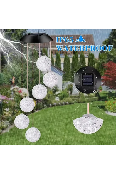 Greentech Güneş Enerjili Renk Geçişli Kristal Top Aydınlatma / GT-SL10 - 7