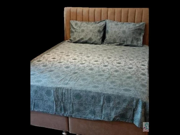 ÇİFT KİŞİLİK PAMUK SATEN NEVRESİM TAKIMI PETROL - Resim 3