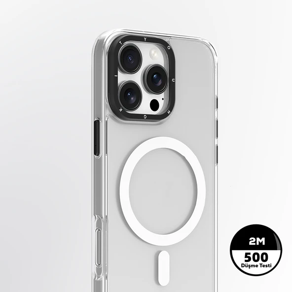 Apple iPhone 16 Pro Kılıf M-safe Şarj Özellikli Cam Arka Yüzey TPU Youngkit Gemstone Serisi Kapak - 6