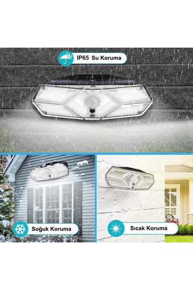 Greentech Güneş Enerjili Hareket Sensörlü, 6 Taraflı 104 Led Aydınlatma / GT-SL13 - 4