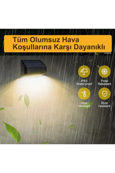 Greentech Güneş Enerjili 8 Renk Geçişli Duvar Aydınlatma (4 Adet) / GT-SL16 - 3