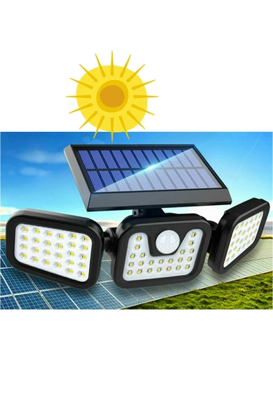 Greentech Güneş Enerjili Hareket Sensörlü 3 Taraflı Led Aydınlatma / GT-SL07 - 3