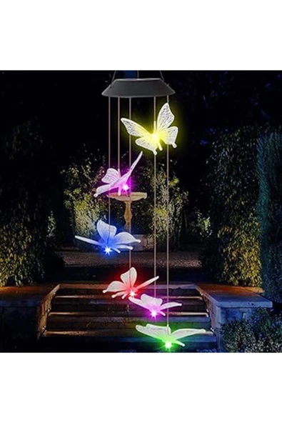 Greentech Güneş Enerjili Renk Geçişli Kristal Kelebek Aydınlatma / GT-SL08 - 11
