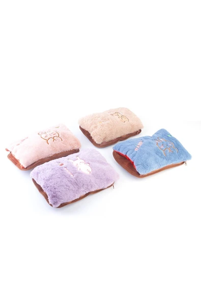 Elektrikli sıcak su torbası el geçmeli evde kullanılabilir yumuşak kılıflı desenli sıcak su torbası - 2