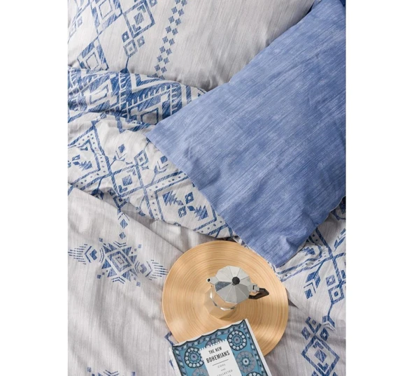 CB ETHNIC NEVRESİM TAKIMI ÇİFT KİŞİLİK CLEO MAVİ ürün görseli