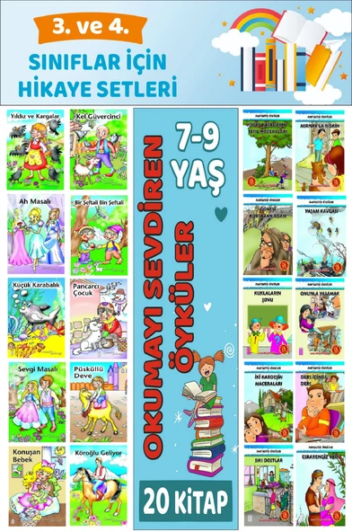 3.ve 4.Sınıflar İçin Okuma Alışkanlığı Kazandıran Mükemmel 20 li  Hikaye Seti ürün görseli 1