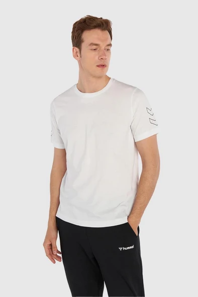 hummel Elemental Chevron Cotton Tee Beyaz Erkek T-Shirt
