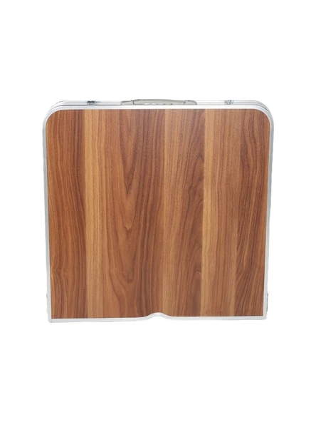 Uniqamping Çanta Tipi 4 Tabureli Katlanır Kamp Masa Seti - Ahşap Desen - 5