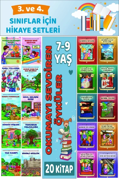 3.ve 4.Sınıflar İçin Okuma Alışkanlığı Kazandıran Mükemmel 20 li  Hikaye Seti 2 ürün görseli 1