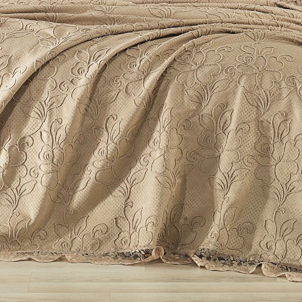 NAZİK 7 PARÇA PİKELİ NEVRESİM TAKIMI GELİN SETİ ROSELLA BEJ - Resim 2