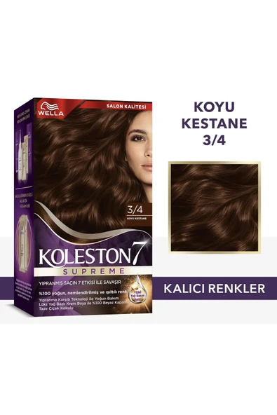Wella Koleston Supreme Saç Boyası 3/4 Koyu Kestane