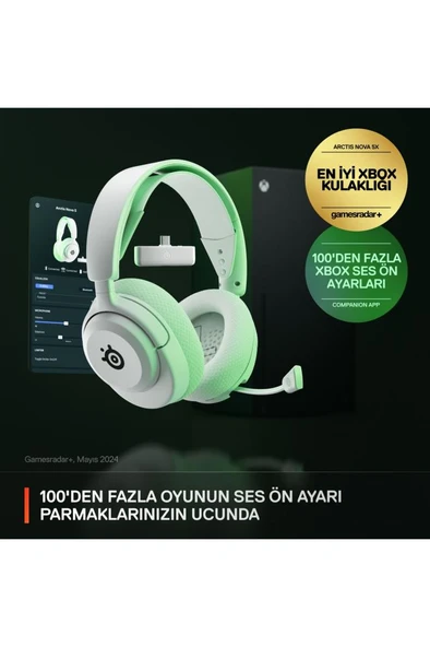 Arctis Nova 5X Wireless ve Bluetooth Xbox ve PC Kablosuz Oyuncu Kulaklığı - Beyaz - 3