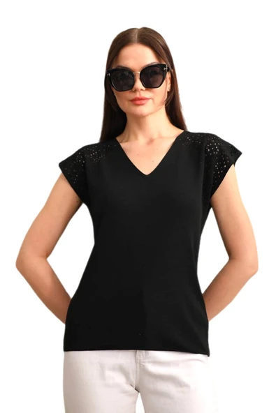 Kadın Triko V Yaka Omuz Ajurlu Askılı Atlet 12719 BGL-ST04219 - Resim 6