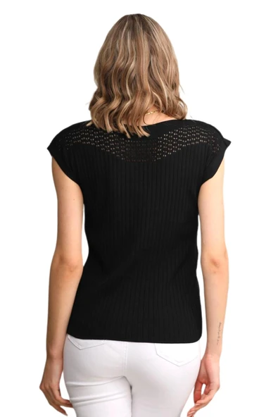 Kadın Triko Kayık Yaka Omuz Fitilli Askılı Atlet 12731 BGL-ST04220 - Resim 5