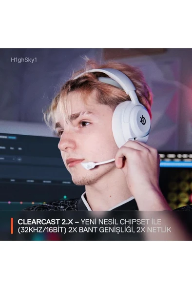 Arctis Nova 5X Wireless ve Bluetooth Xbox ve PC Kablosuz Oyuncu Kulaklığı - Beyaz - 7