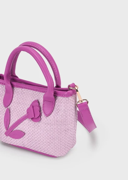 Mayoral Kız Çocuk Çiçekli Hasır Çanta - 2